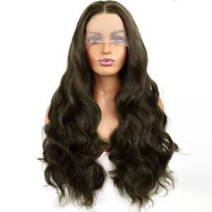 New 100% Human Hair Wig for Women Straight HD Full Lace Frontal Wig Glueless Wig (Dark Brown)