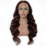 New 100% Human Hair Wig for Women Straight HD Full Lace Frontal Wig Glueless Wig (Medium Brown)