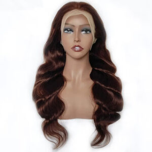 New 100% Human Hair Wig for Women Straight HD Full Lace Frontal Wig Glueless Wig (Medium Brown)