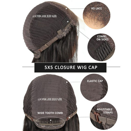 5×5 Top Lace Closure 100% Natural Virgin Remy Human Hair Extension Dark Brown - Image 2