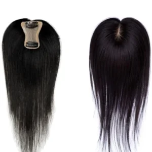 100% Human hair for Women, clip is scalp Topper,Wavy Mini Topper (2×3, 12Inch)