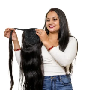 100% Virgin Human Hair Wrap Around Ponytail Extension | Natural, Thick & Seamless