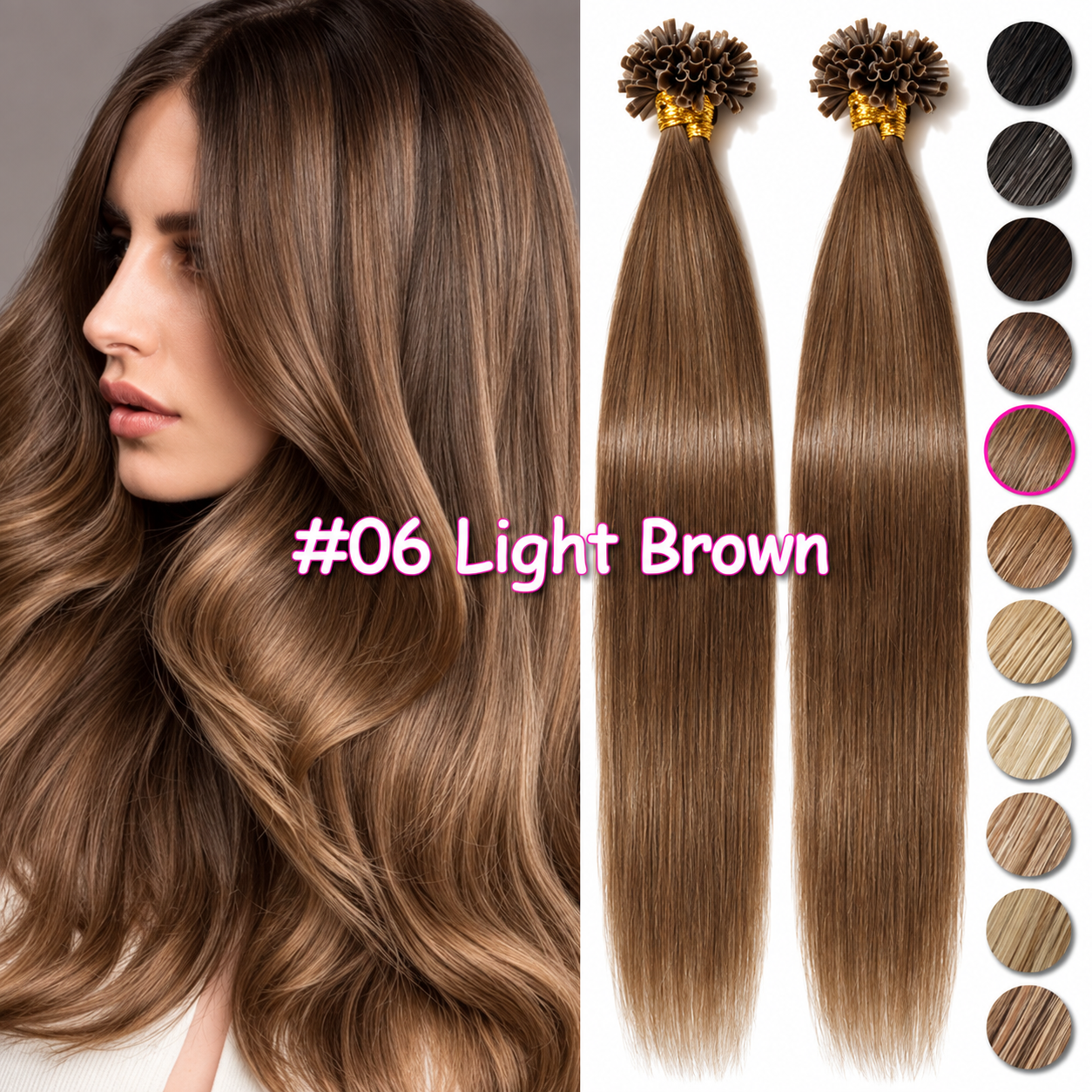 U TIP | Permanent Hair Extensions | Straight | 100% Human Hair - Image 6