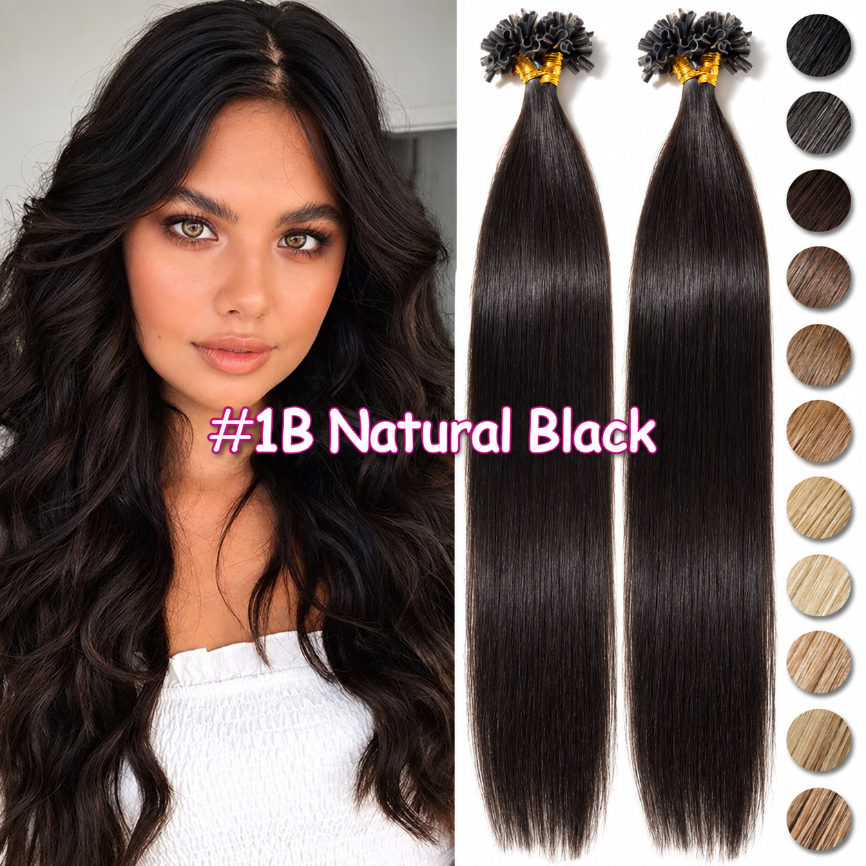 U TIP | Permanent Hair Extensions | Straight | 100% Human Hair - Image 3
