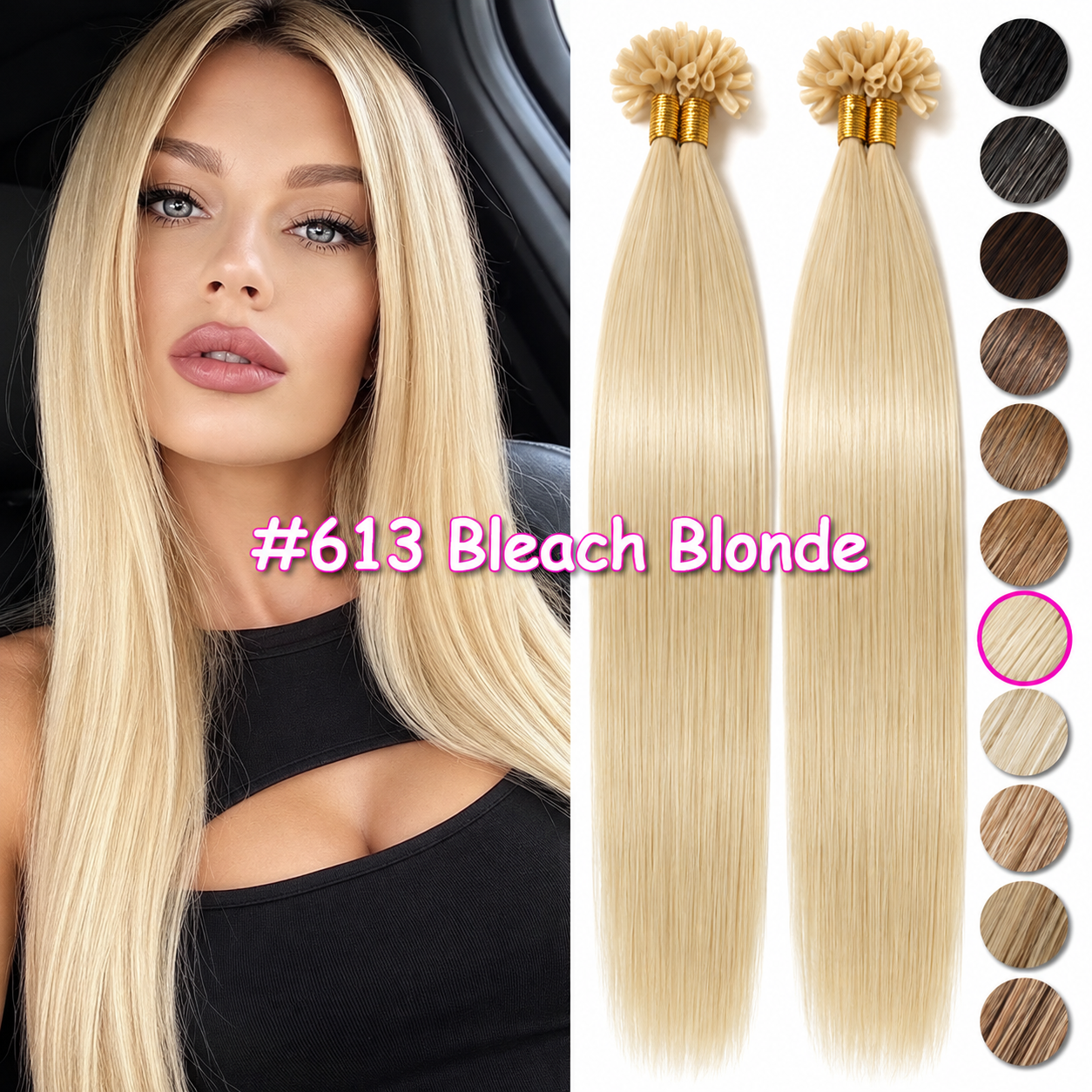 U TIP | Permanent Hair Extensions | Straight | 100% Human Hair - Image 7