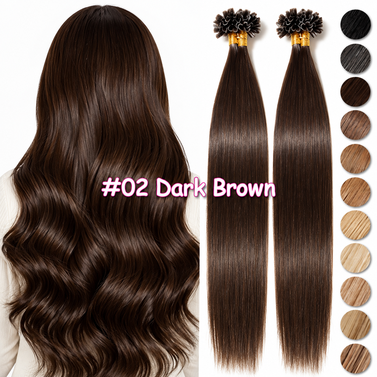 U TIP | Permanent Hair Extensions | Straight | 100% Human Hair - Image 4