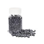 Micro Ring 3mm Silicone Lined 1000 Pcs Beads for Pre-Bonded I Tip Hair Extensions for Women (Natural Black)