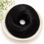 Human Hair | Donut Scrunchies Bun | Jet Black | Growth Hair