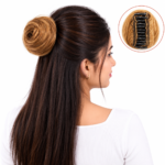 Human Hair | Clip In Hair Buns | Golden Color | Growth Hair